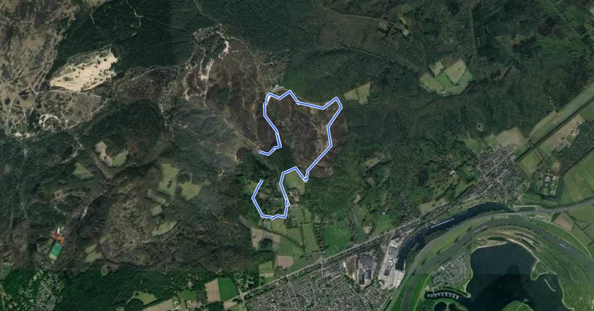 Маршрут Zwarte Wandelroute на спутниковом снимке