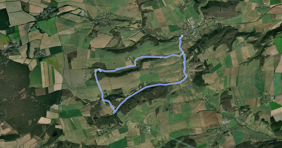 Маршрут Zwei Bäche Rundweg на спутниковом снимке