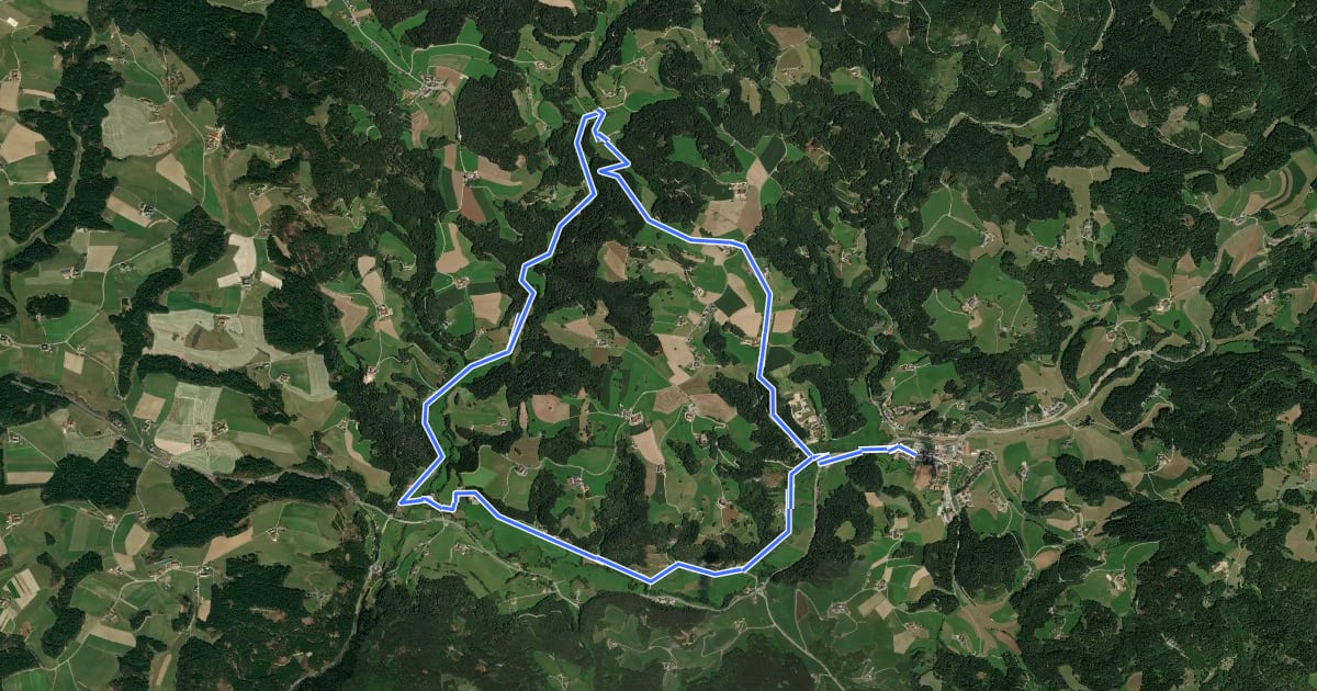 Маршрут Zweiflüsseweg на спутниковом снимке