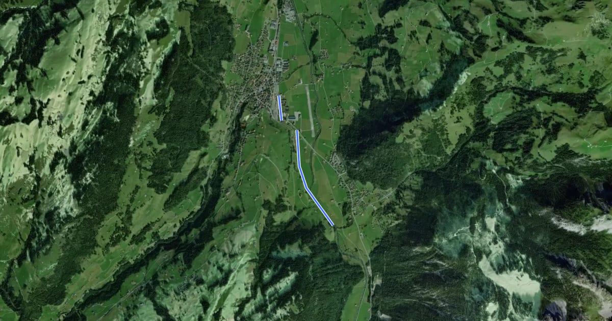 Маршрут Zweisimmen - Hofbrügg на спутниковом снимке