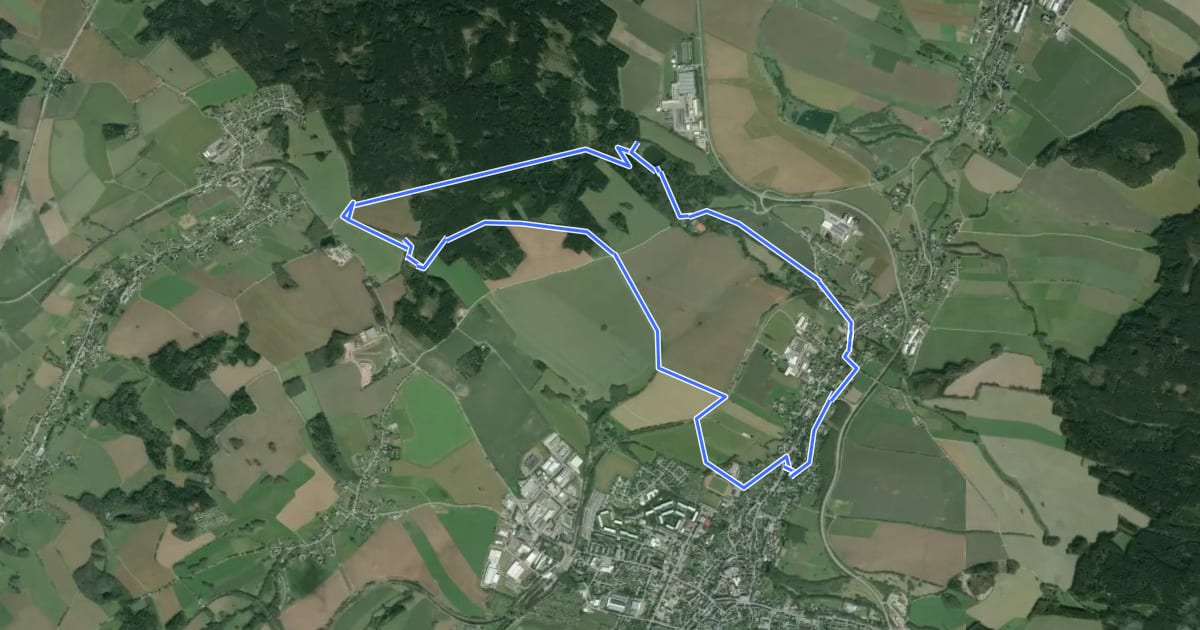Маршрут Zweiter Zwönitzer Familienwanderweg на спутниковом снимке