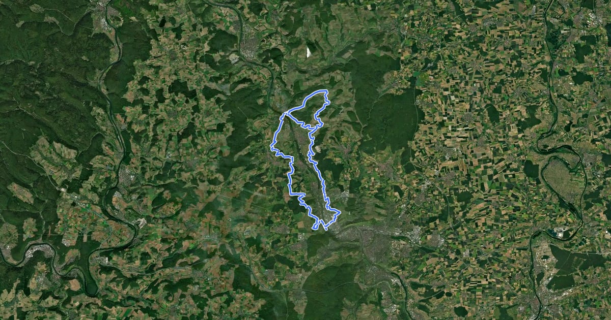 Маршрут ZweiUfer Panoramaweg на спутниковом снимке