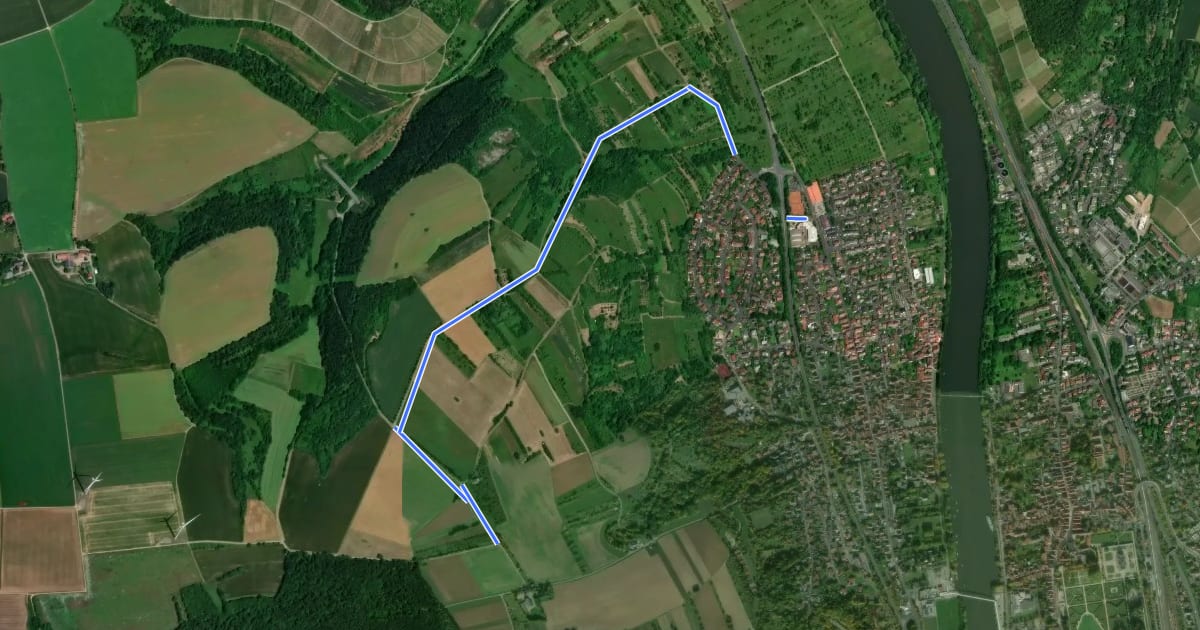 Маршрут ZweiUfer Panoramaweg Zubringer Margetshöchheim на спутниковом снимке