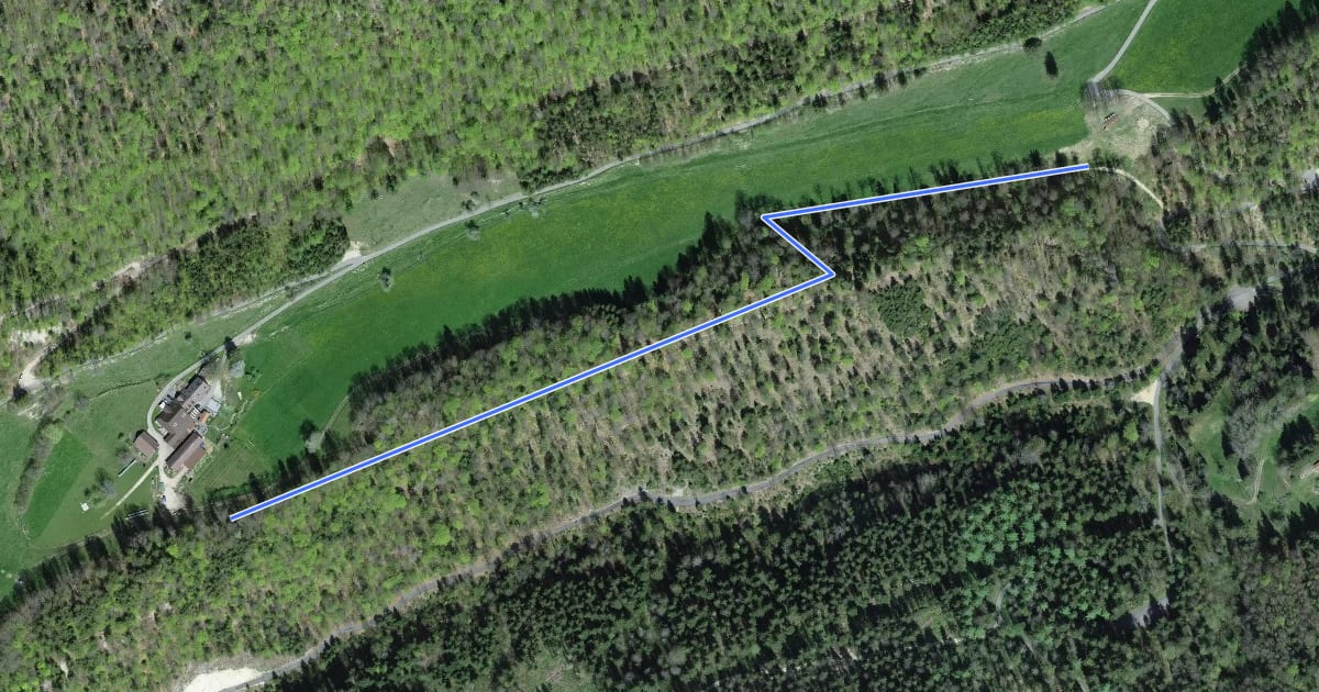 Маршрут Zwergenweg на спутниковом снимке