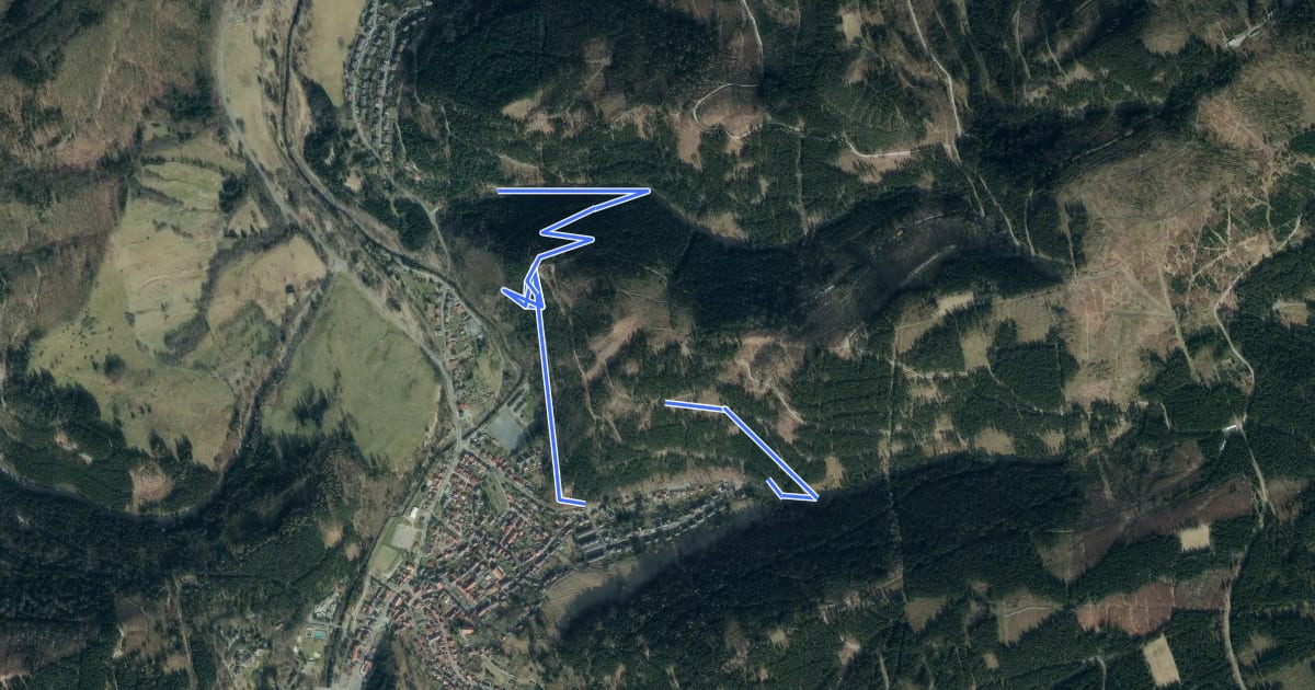 Маршрут Zwergenweg на спутниковом снимке