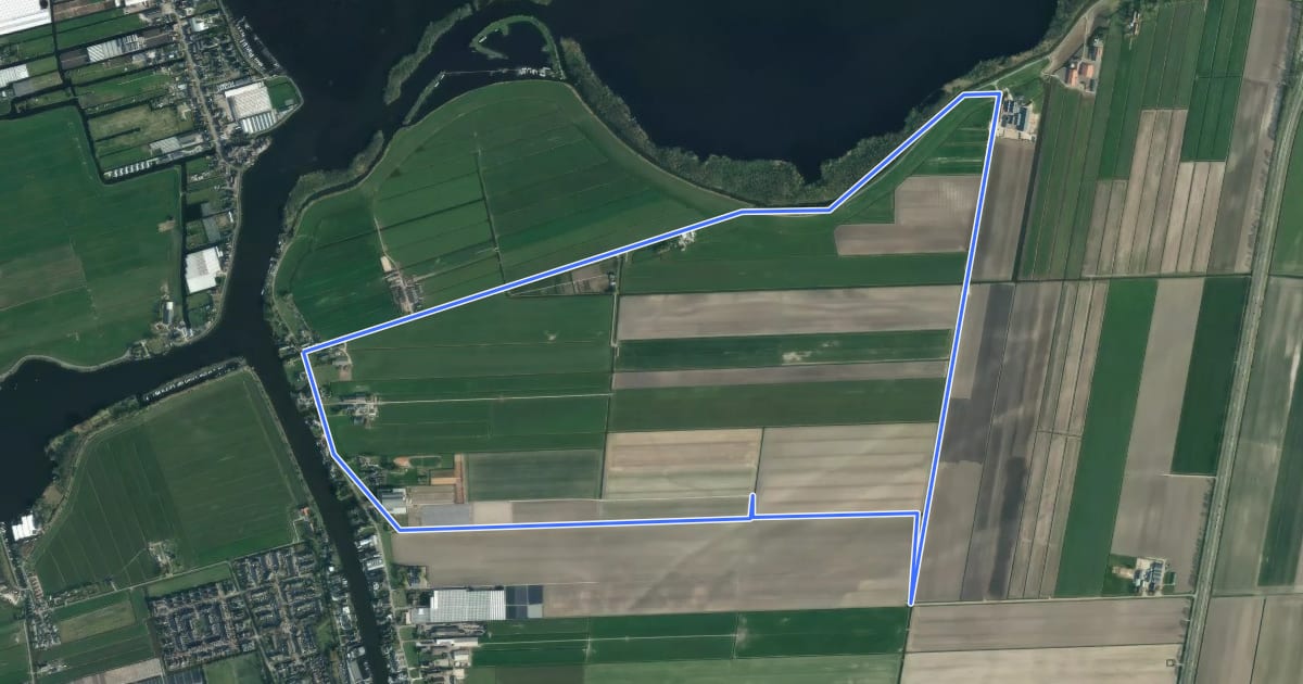 Маршрут Zwetpolderroute на спутниковом снимке