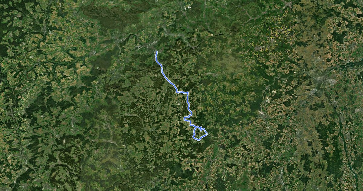 Маршрут Zwiefalter-Alb-Radweg на спутниковом снимке