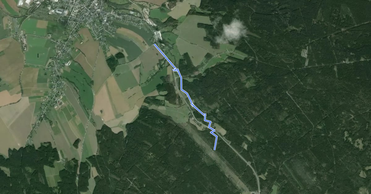 Маршрут Zwoenitztal-Wanderweg на спутниковом снимке
